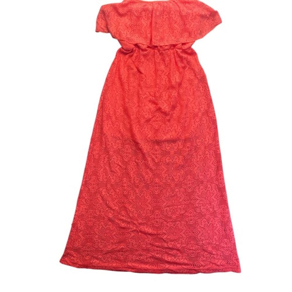 Bailey Blue Women Maxi Dress Coral Lace Cold Shoulder Formal‎ Prom USA M